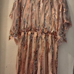 Sequin Embellished Dress in Pink and Gold